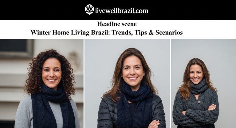 Cozy Brazilian living room prepared for winter with warm textiles and a heater in use.