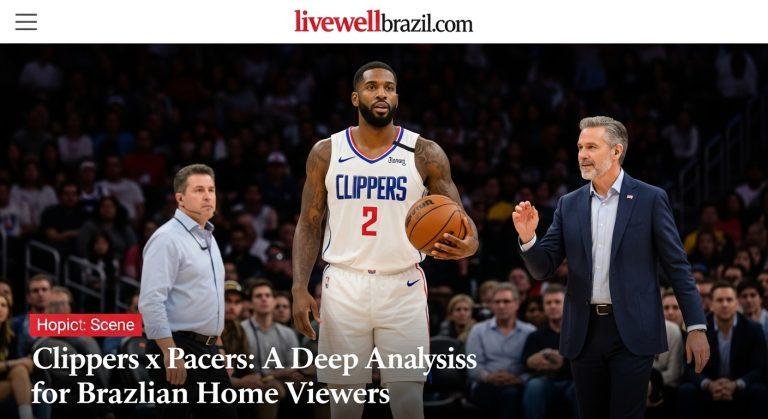 Family watching Clippers x Pacers game in a Brazilian living room