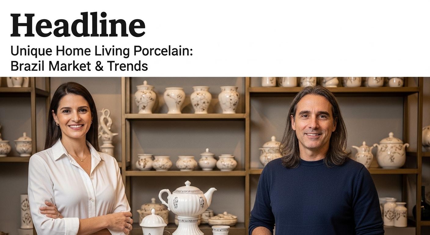 Unique Home Living Porcelain dinnerware set on a Brazilian dining table.